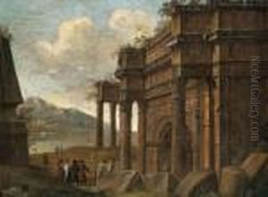 Arco Trionfale Romano Con Veduta Die Fantasia by Viviano Codazzi