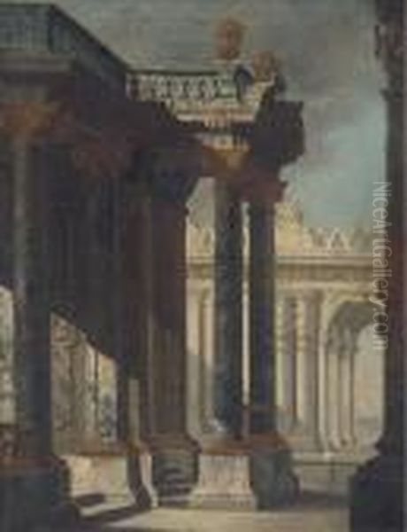 A Capriccio Of A Palace Courtyard - view 1