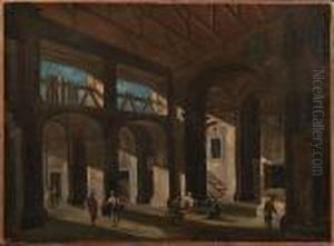 An Architectural With Figures An Architectural With Figures