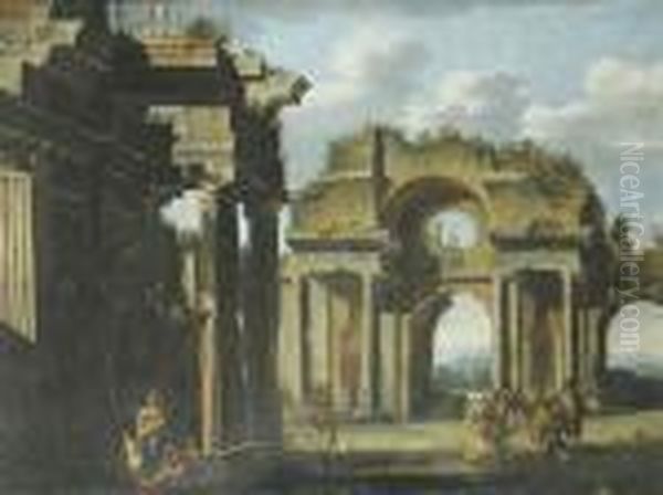 Paesaggio Con Rovine, Cacciatore E
Contadini Che Ballano - view 1