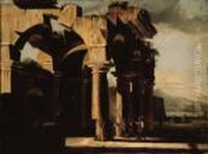 A Capriccio Of Architectural Ruins With Figures by Viviano Codazzi