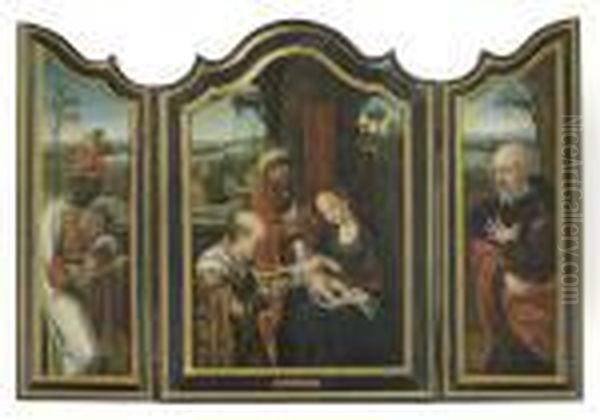 The Adoration Of The Magi; Wings: Kingbalthasar; And Saint Jerome - view 1