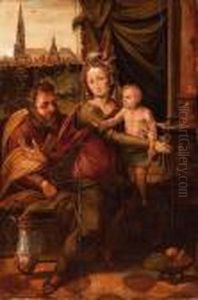 Sacra Famiglia Con La Veduta Della Cattedrale
Della Madonna
Di Anversa (1518-33 C.a)