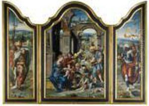 Triptych Representing The Adoration Of The Magi