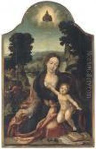 The Virgin And Child In An Extensive River Landscape