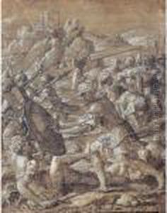 Roman Battle Scene by Pieter Coecke Van Aelst