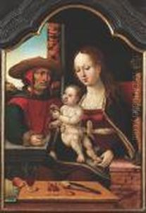 The Madonna And Child With A Donor by Pieter Coecke Van Aelst