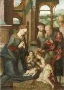 The Adoration Of The Shepherds by Pieter Coecke Van Aelst