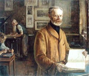 Friedrich Chrysander 1826-1901 by Leopold Karl Walter von Kalckreuth