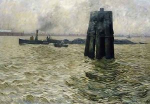 The Port of Hamburg by Leopold Karl Walter von Kalckreuth