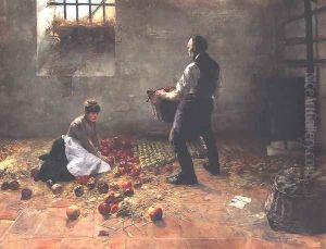 Gathering Apples c. 1885 by Lajos Karcsay