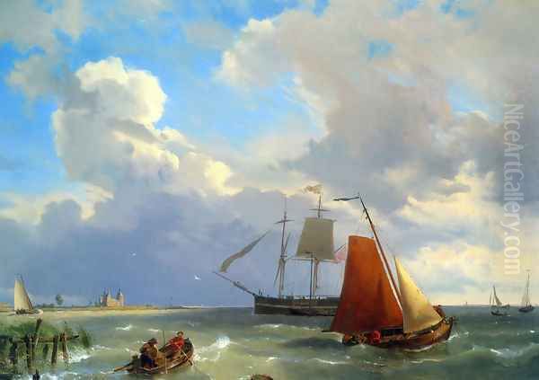 Shipping in a Choppy Estuary - view 1