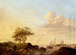 Coming Ashore by Johannes Hermanus Koekkoek Snr