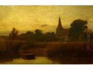 Paesaggio
Conn Chiesa Di Campagna, Fiume E Barca