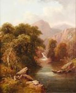 Wooded River Landscape by George Vicat Cole