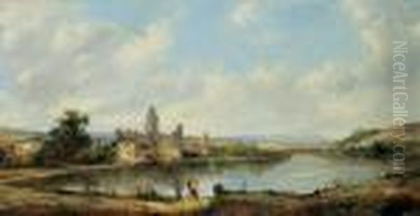 Landschaft Mit Dorf Und Ruine. - view 1