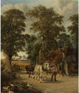 Returning From The Cornfields by George Vicat Cole
