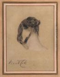 A Young Lady With A Bun by George Vicat Cole