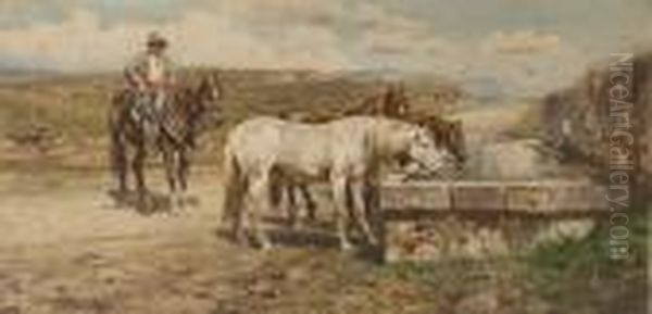 Horses Watering - view 1