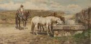 Horses Watering by Enrico Coleman