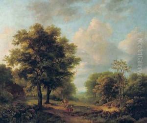 A panoramic landscape in summer by Marianus Adrianus Koekkoek