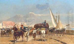 Traders at the harbour, Naples by Paul-Wilhelm Keller-Reutlingen