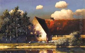 Tending geese by Paul-Wilhelm Keller-Reutlingen