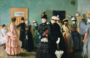 Albertine at the Police Doctors waiting room by Christian Krohg
