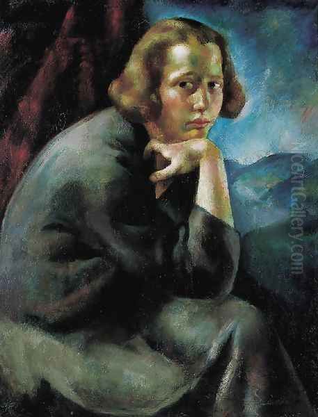 Girls Portrait Thinker; Contemplation c. 1923 - view 1