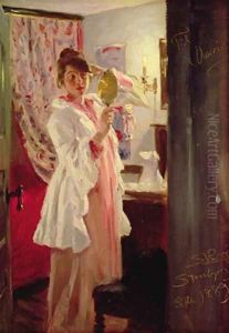 Interior with the Artists Wife by Peder Severin Kroyer