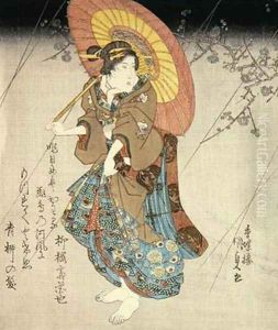 Iwai Kumesaburo II in the role of a lover by Utagawa Kunisada