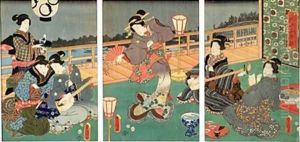 Courtesans Entertaining by Utagawa Kunisada