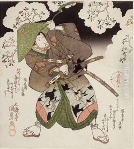 Onoe Kikugoro III as Nagoya in Sato no haru meibutsu amigasa by Utagawa Kunisada