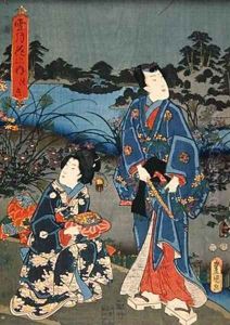 Moon from the Series Snow Moon and Flowers by Utagawa Kunisada