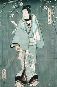 Detail of Character One from Five Characters from a Play by Toyokuni by Utagawa Kunisada