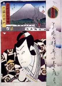 The Actor Bando Hikosaburo V in the Role of Kudo Saemon by Utagawa Kunisada