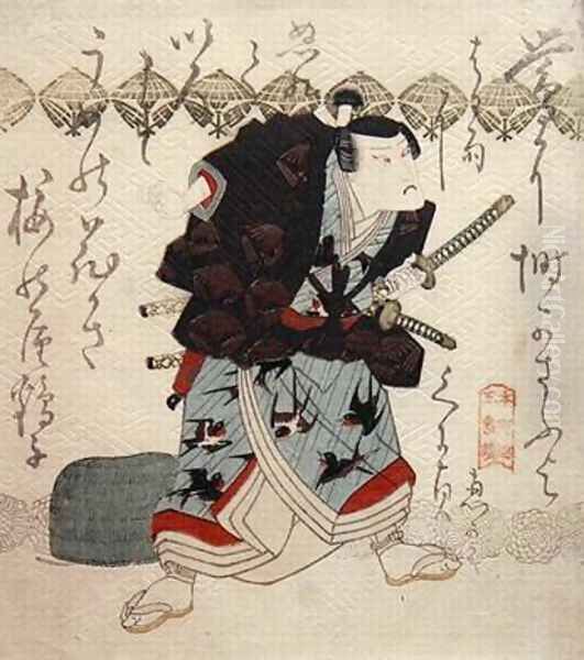 Onoe Kikugoro III as Nagoya Sanza in the Saya ate scabbards clashing scene - view 1