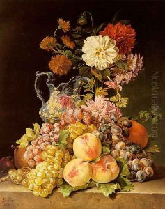 Stilleben Mit Obst Und Blumen (Still life with fruit and flowers) by Pauline Koudelka-Schmerling