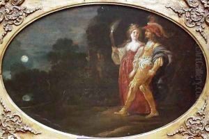 Couple in Landscape at Night by Nikolaus Knupfer