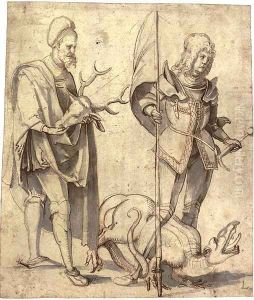 Saint Hubert and Saint George by Hans Suss von Kulmbach