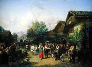 Homecoming from the Alpine Pasture by Hermann Kauffmann