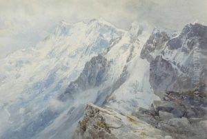 Winterliche Hochge Birgs Landschaft. by Edward Theodore Compton