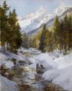 Winter Im Bluhmbachtal / Salzburg by Edward Theodore Compton