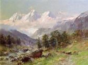 Die Mischabelgruppe Von Der Almagel-alpe by Edward Theodore Compton