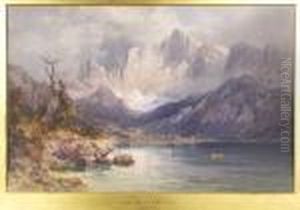 Lago D'alleghe And Montecivetta, South Tyrol by Edward Theodore Compton