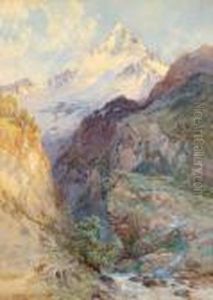 Blick Auf Die Grivela In Dengrayischen Alpen by Edward Theodore Compton