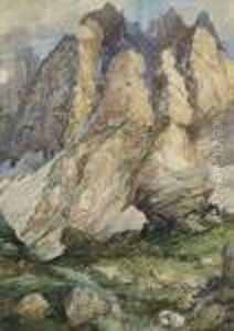 Gebirgslandschaft. by Edward Theodore Compton