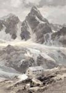 "wiesbadener Hutte Mit Schattenspitze" Unten Rechts Signiert: E.t. Compton by Edward Theodore Compton