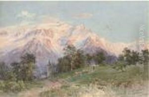 Mont Blanc From Combloux by Edward Theodore Compton