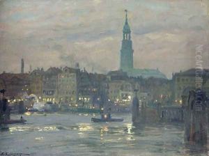 Putting on the Lights by Friedrich Kallmorgen